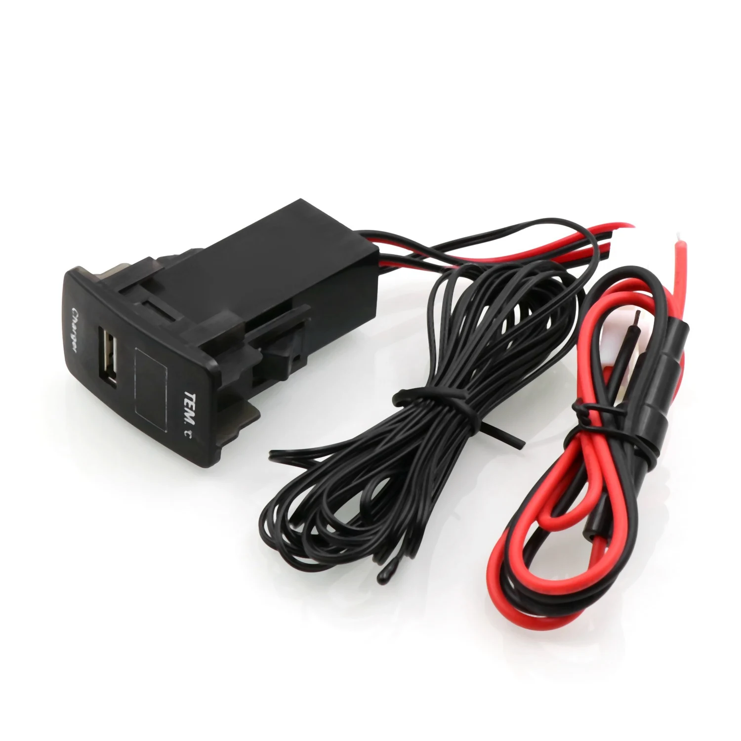 차량용 USB 어댑터, 온도 디스플레이 소켓 충전기 어댑터, DC12V 2.1A