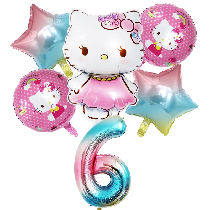 32 Zoll Hello Kitty Party Luftballons Set Kitty Rosa Zahl Folienballon Kindergeburtstag Party Dekoration Babyparty Helium Globos – Detail 7