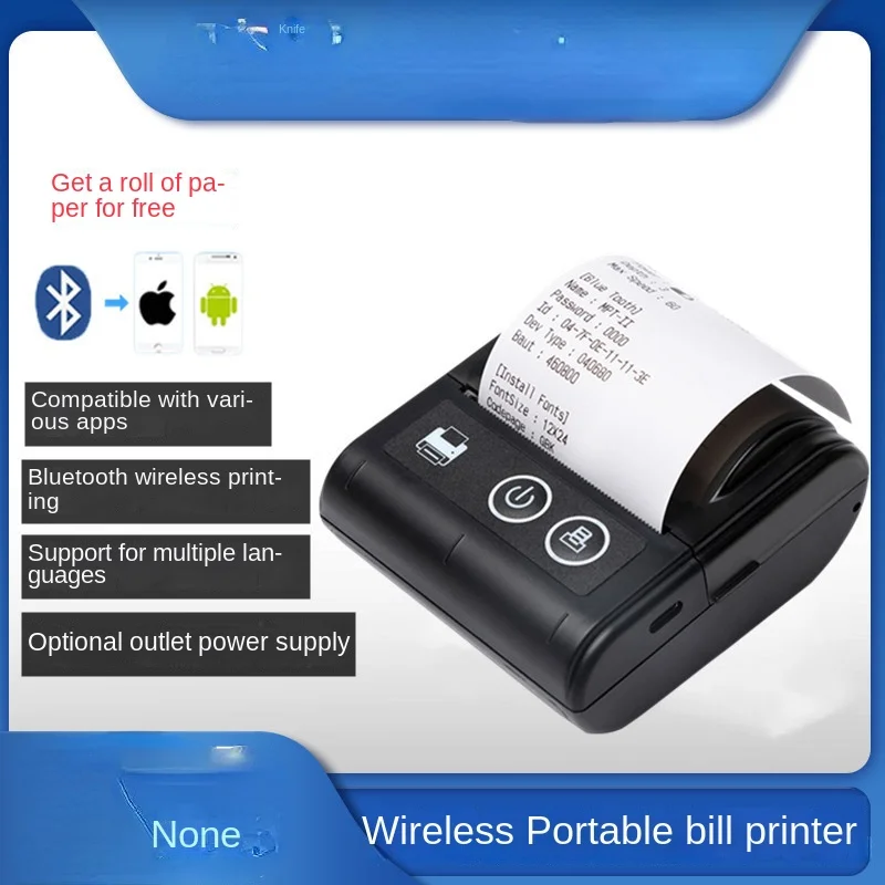 

58hb2l Handheld 58mm Receipt Thermal Printer Portable Miniature Cashier Bill Bluetooth Takeaway Machine