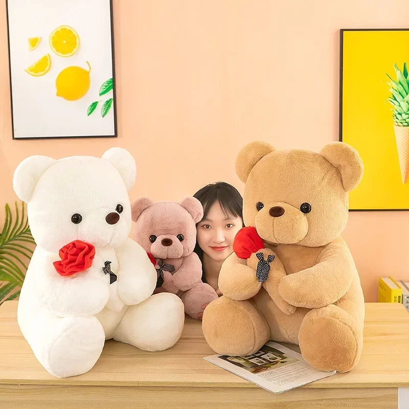 소녀용 테디 베어 인형, 발렌타인 데이 장미, 동물 봉제 장난감