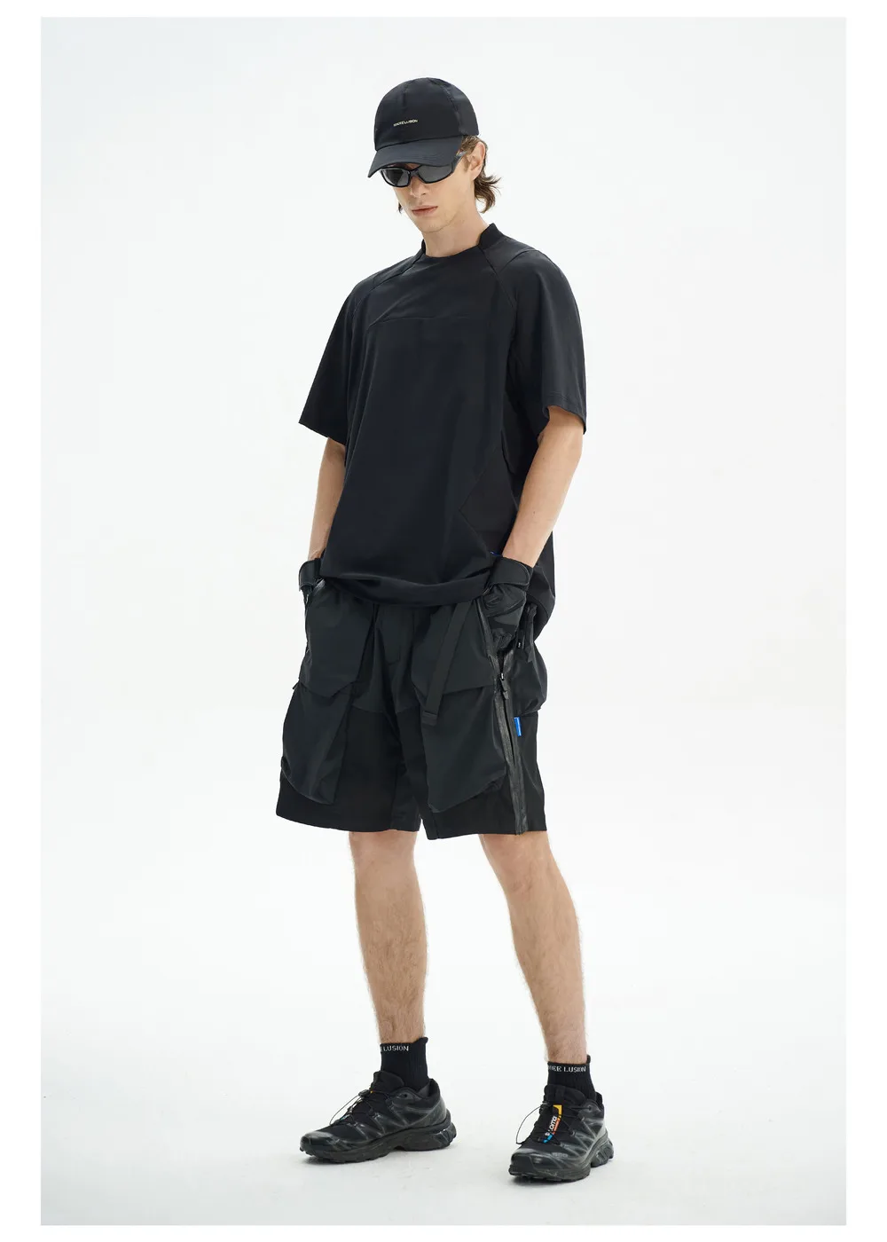 Reindee Lusion 24ss Quick drying ice feel material t-shirt side pockets elastic uv proterction fabric techwear gorpcore