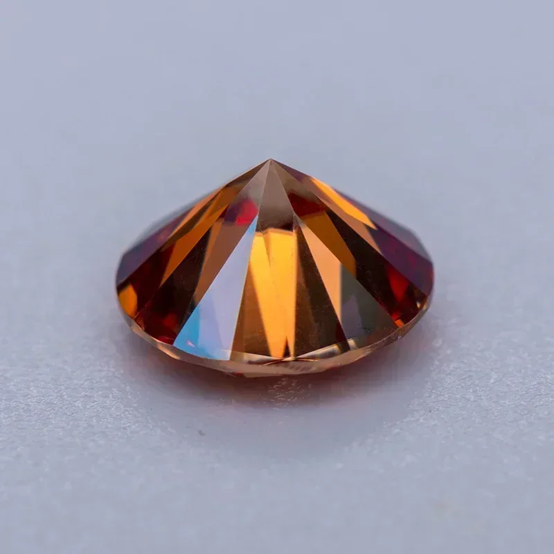 Moissanite Stone Round Cut Watermelon Red Color Lab Created Diamond Gemstone Beads for DIY Jewelry Making with GRA Certificate 2