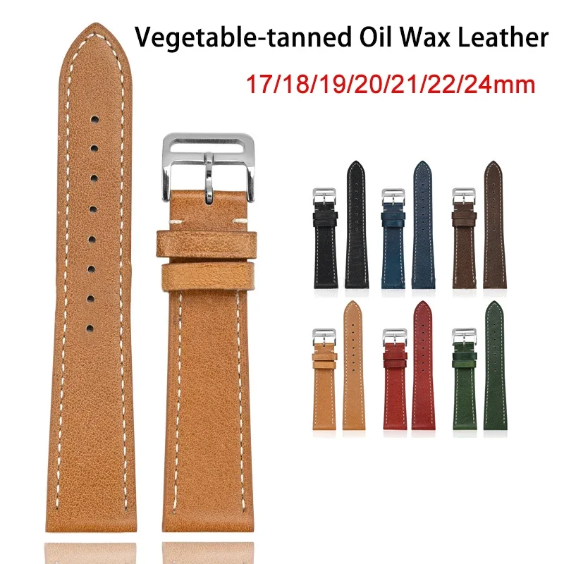 Premium Genuine Leather Quick Release Watch Strap - Oil Wax Finish Bracelet Band Accessories