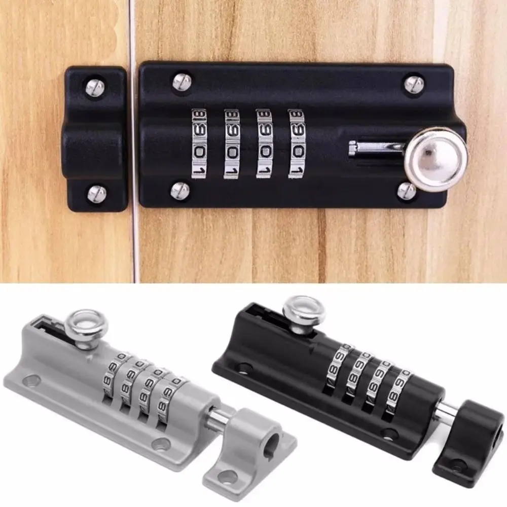 4 Digit Code Door Slide Latch Lock Combination Bolt Security Lock Password Door Security Locking Bolt