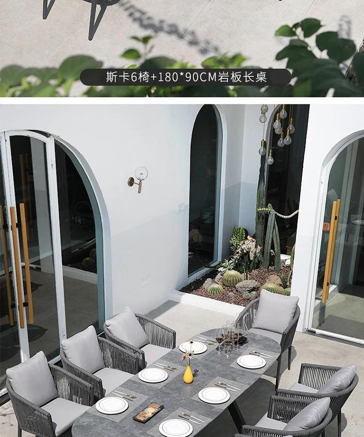 Luxury Outdoor Furniture Sets Italian Style Grey Garden Furniture Outdoor Sets Unique Sectional Rattan Lounge Muebles Home Decor