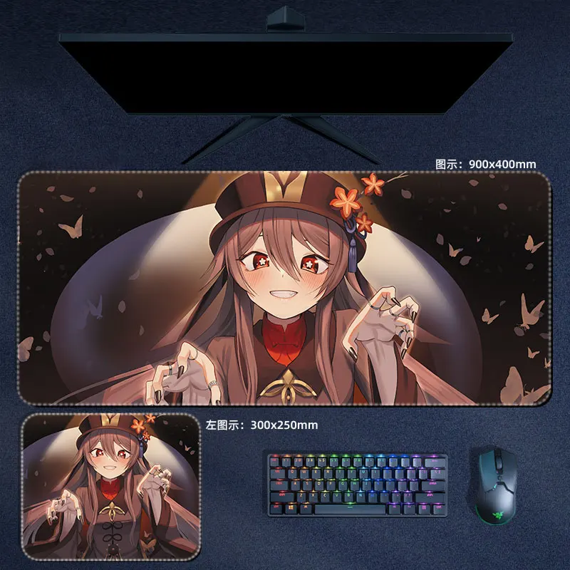 Tao Mouse Pad Genshin Impacto Mousepad Genshin Teclado Almofada hu Tao Estofamento Computador Acessórios de Jogos de Mesa hu - Imagem 3
