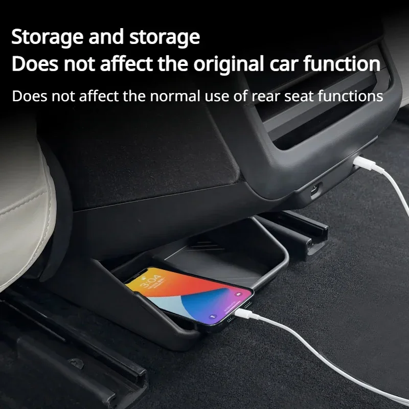 ABS Rear Seat Lower Kick Plate for Tesla New Model 3+ Highland 2024 Car Rear Anti Kick Board Storage Box Auto Trim Accessories
