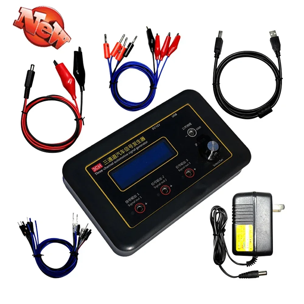 

AM-3CH Three Channel Automobile Signal Generator Crankshaft Camshaft Sensor Simulator Car ECU Computers Maintenance Tester