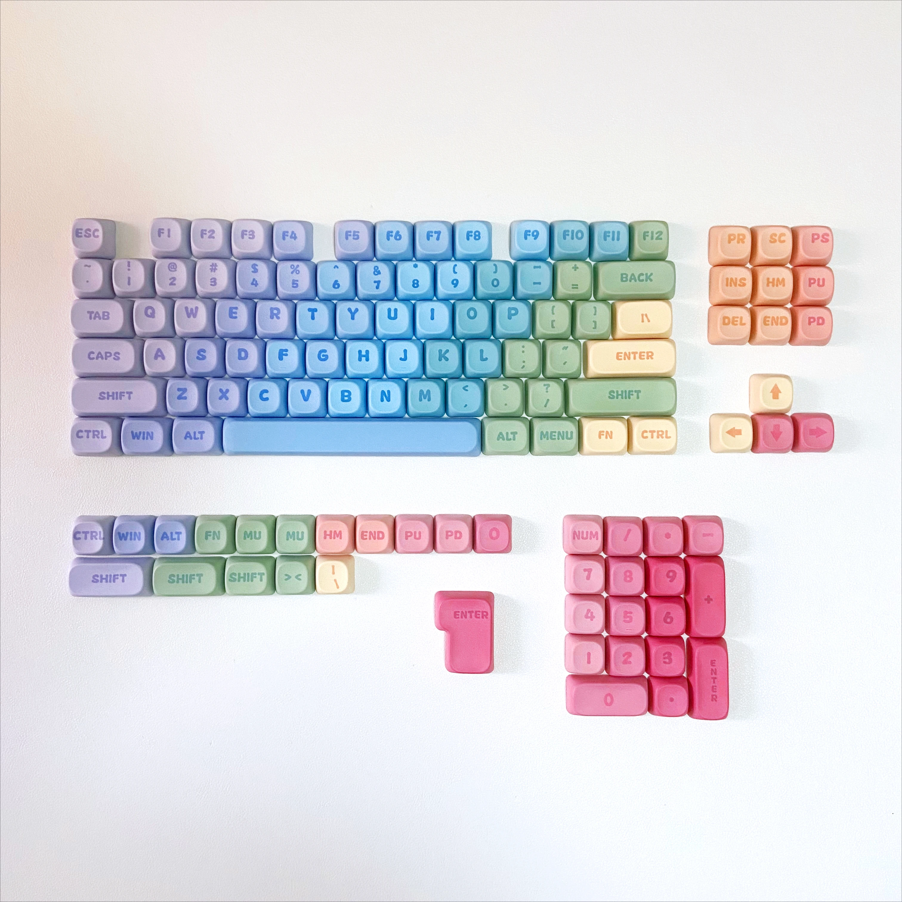 Purple Glitter PBT Keycaps - Rainbow Macarons