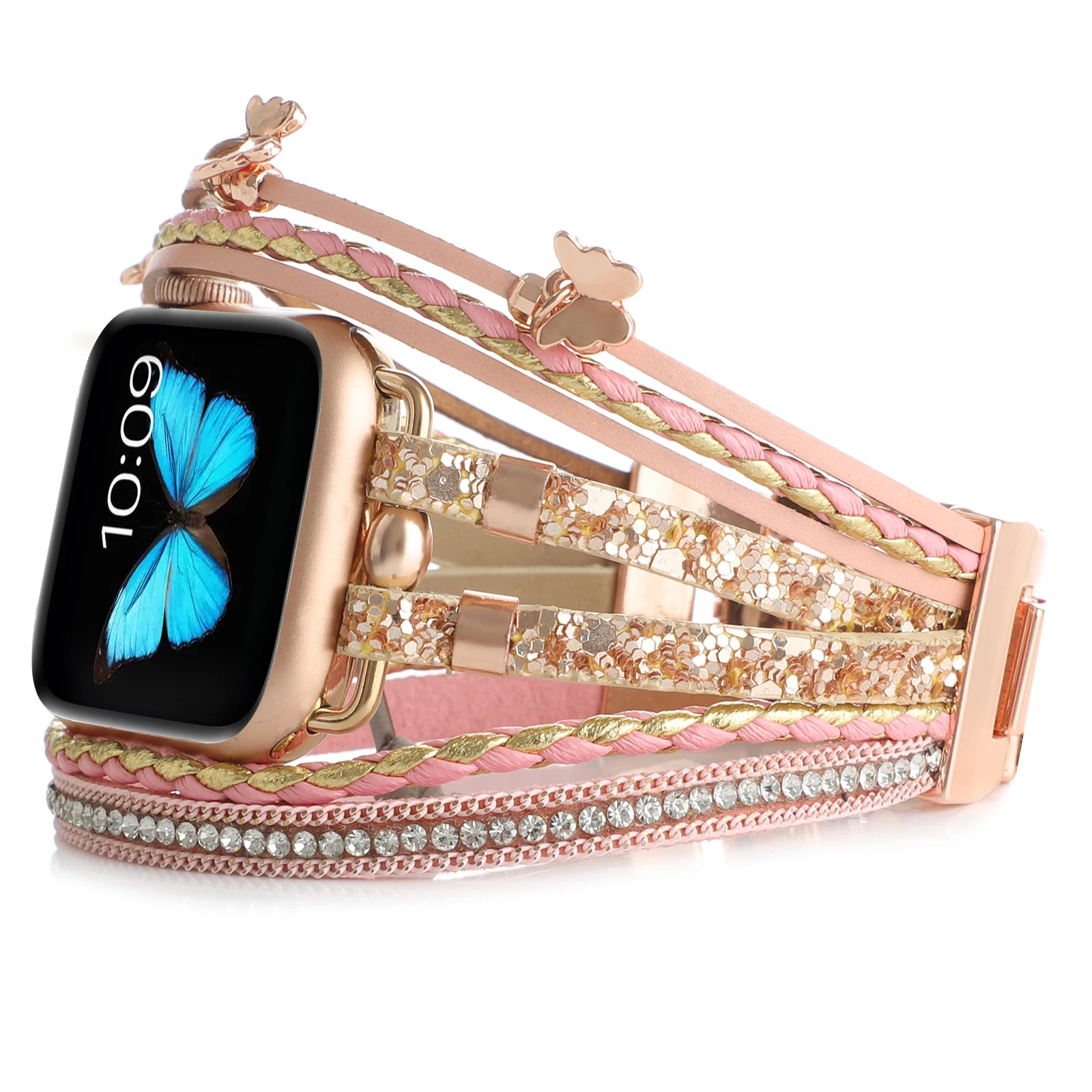 Metal+Leather Strap For Apple Watch Ultra 49mm 8 7 45mm 41mm Sports jewelry Bracelet Band iWatch 6 5 4 3 SE 44mm 42mm 40mm Belt