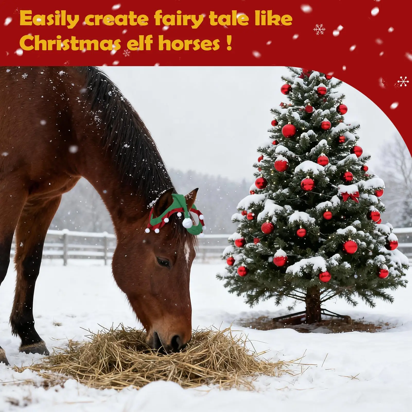 Horse Christmas Caps Animal Christmas Costume Parade Horse Caps For Party Festive Holiday Parade Show Equestrian Season Supplies