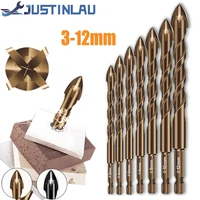 JUSTINLAU – mèches hexagonales croisées pour carrelage, verre, céramique, ouvre-trou pour béton, alliage, foret triangulaire, taille 3/4/5/6/8/10/12mm 1