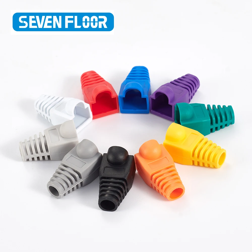 Ethernet Cable Connector 20/50pcs OD6.5 Plug Cover CAT5E CAT6 RJ45 10 Colors Strain Relief Boots