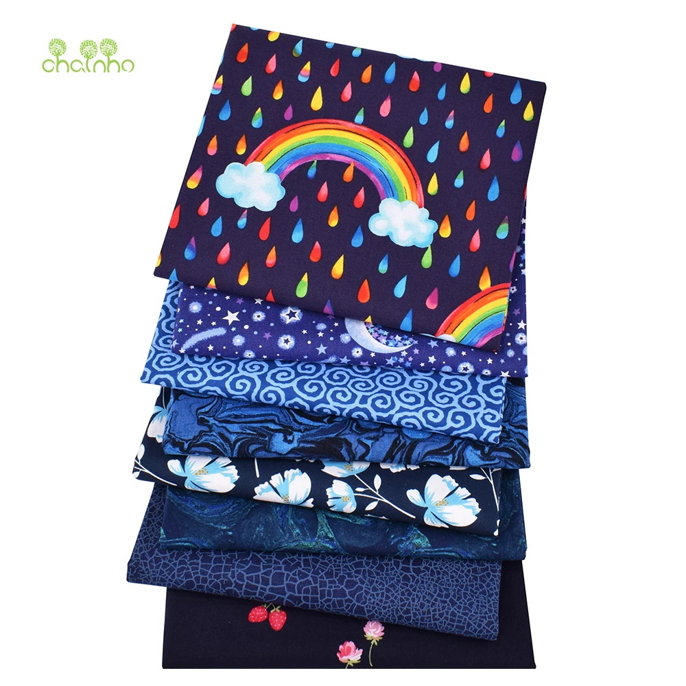 Chainho,Printed Plain Cotton Fabric,DIY Quilting Sewing Material,Patchwork Cloth,8 Bronzing Series Textile,20x25cm/Piece,15CD9