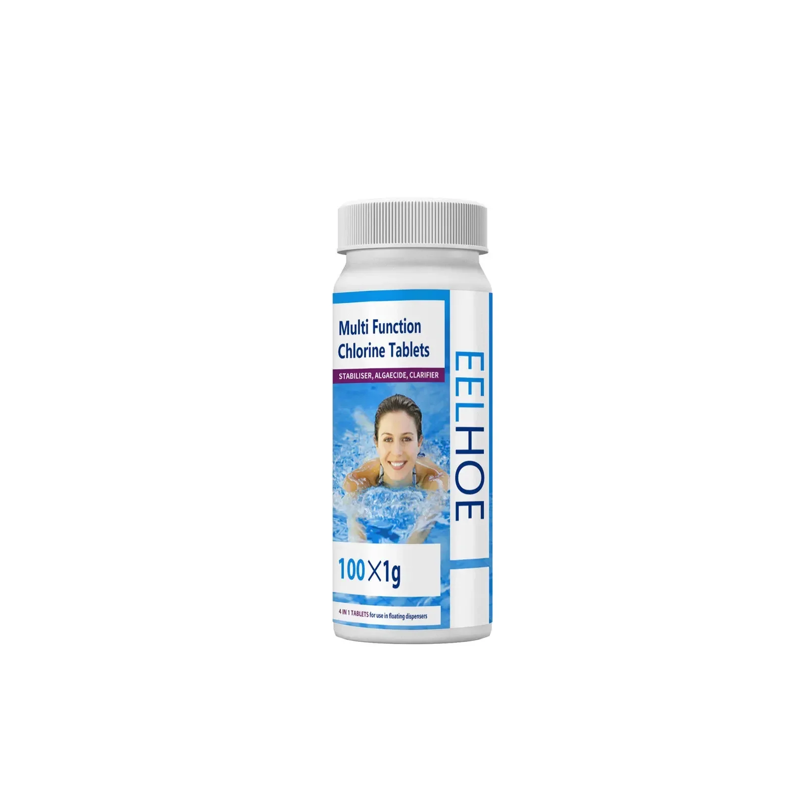Pool Cleaning Tablets 100pcs/Box Swimming Pool Cleaning Tablet Chlorine Bromine Tablets Cleaner Swimming Spa Hot Tub Cleaning Supplies