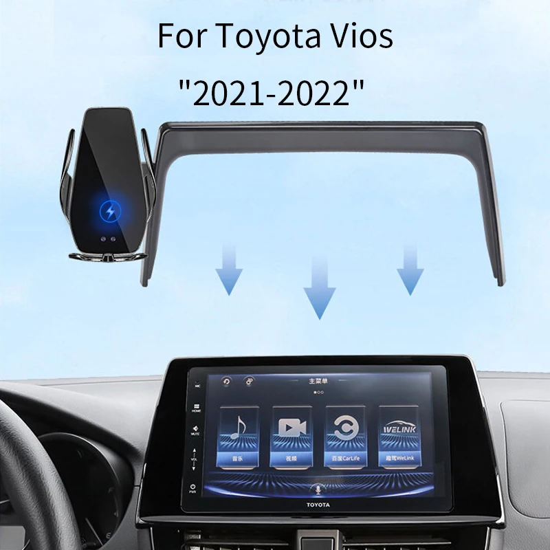 

Car Phone Holder For Toyota Vios/Vios FS 2021-2022 GL-i AT GL-S GLX-i Screen navigation wireless charging rack accessories