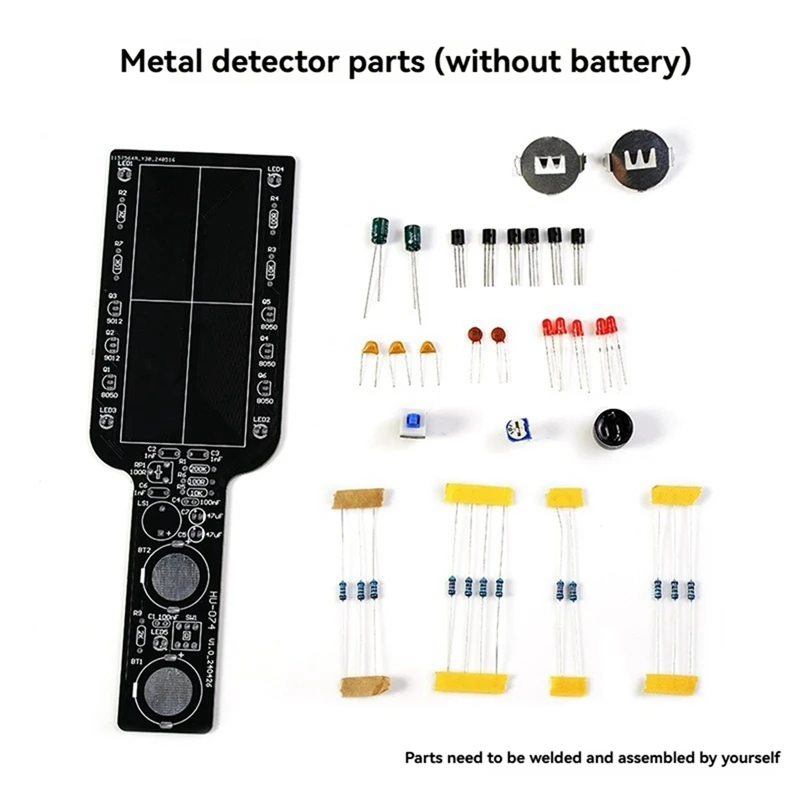 FUFU DIY Metal Detector Electronic DIY Kit Simple Metal Locator Loose Parts Set Circuit Board Making Soldering Practice Kit