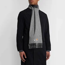 

Mens Luxury Brand Maison Fox Mascot Street Fashion British Style Solid Scarf Versatile Warm Imitation Cashmere Shawl 200*70cm