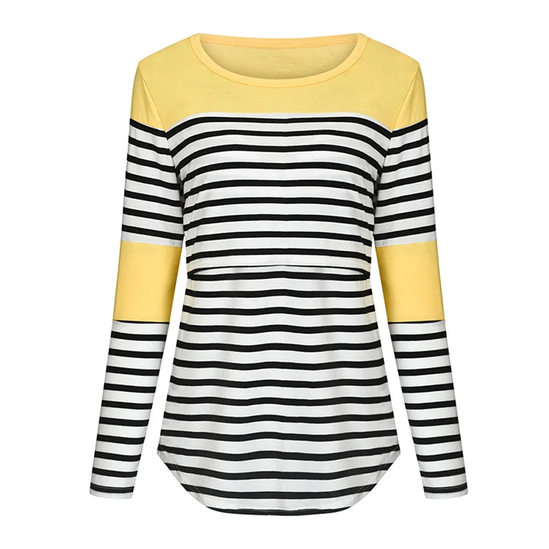 Casual Womens Pregnant Maternity Clothes Nursing Tops Breastfeeding T-Shirt Pregnancy Maternity Breastfeeding Striped 2