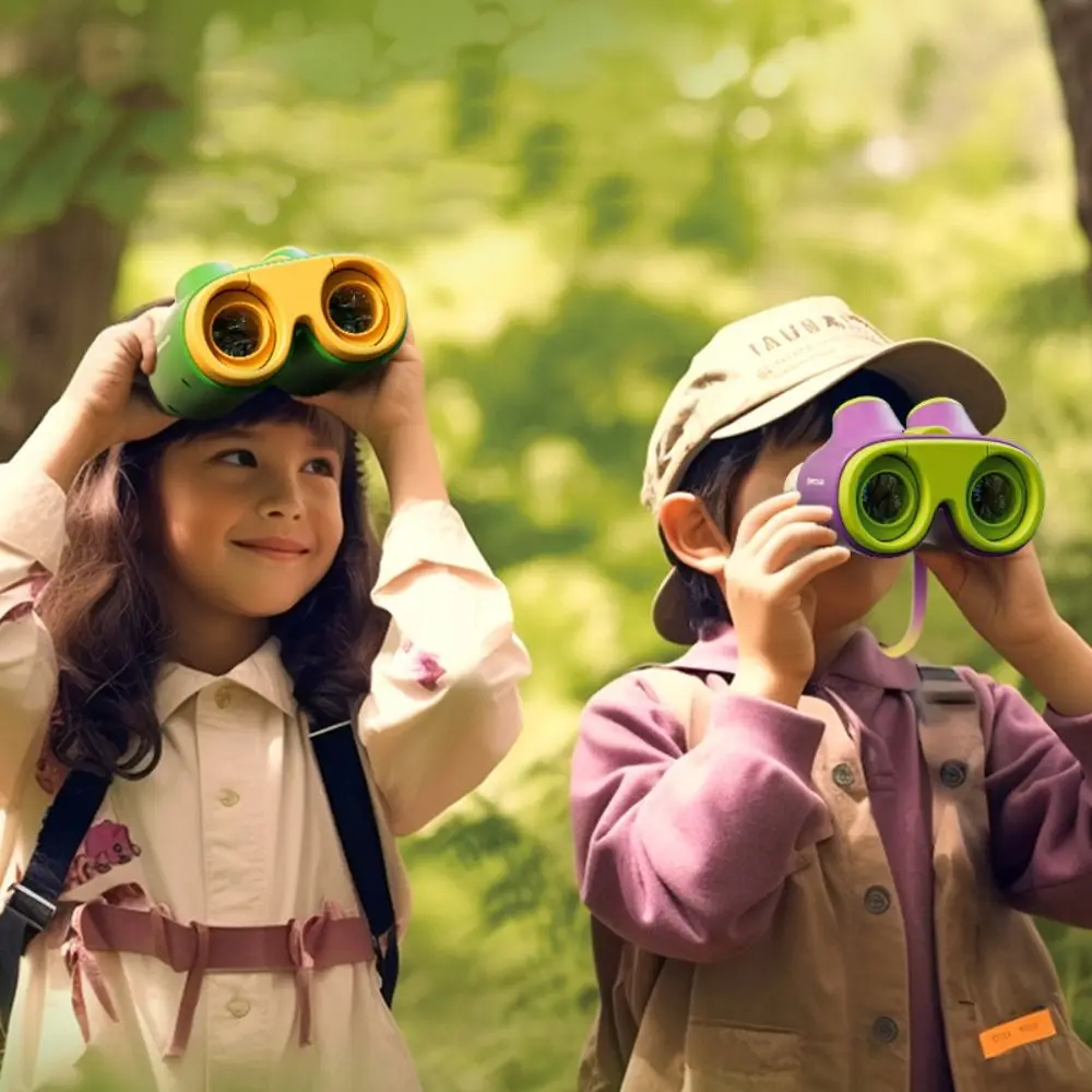 Plastic Children Binoculars Toy HD Magnifier Educational Toys Portable Magnification Toy Cartoon High Magnification