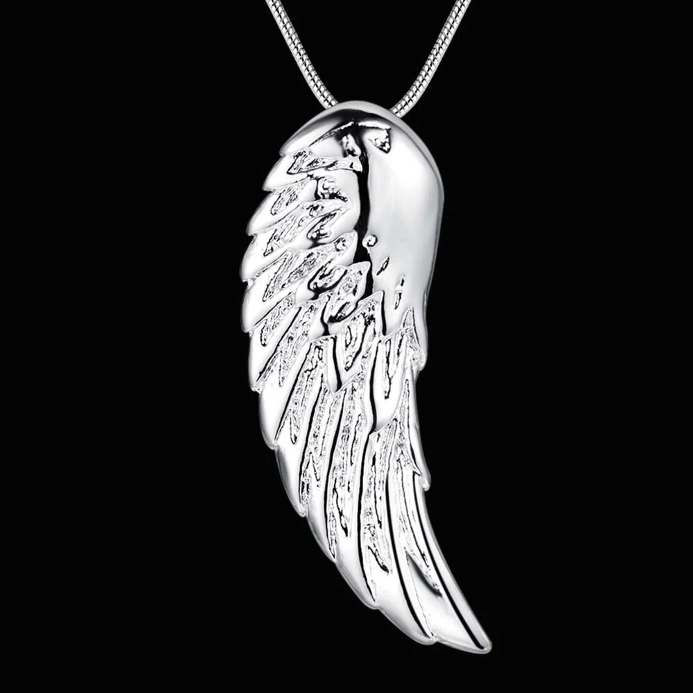 Pendant necklace 925 sterling silver angel wings pendant for women jewelry