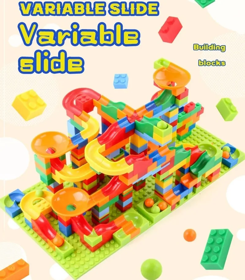 

336pcs Micro Particle Children Maze Fairway Building DIY Brick Assembly Marble Racing Block Small Building Block Bulk Model Toy