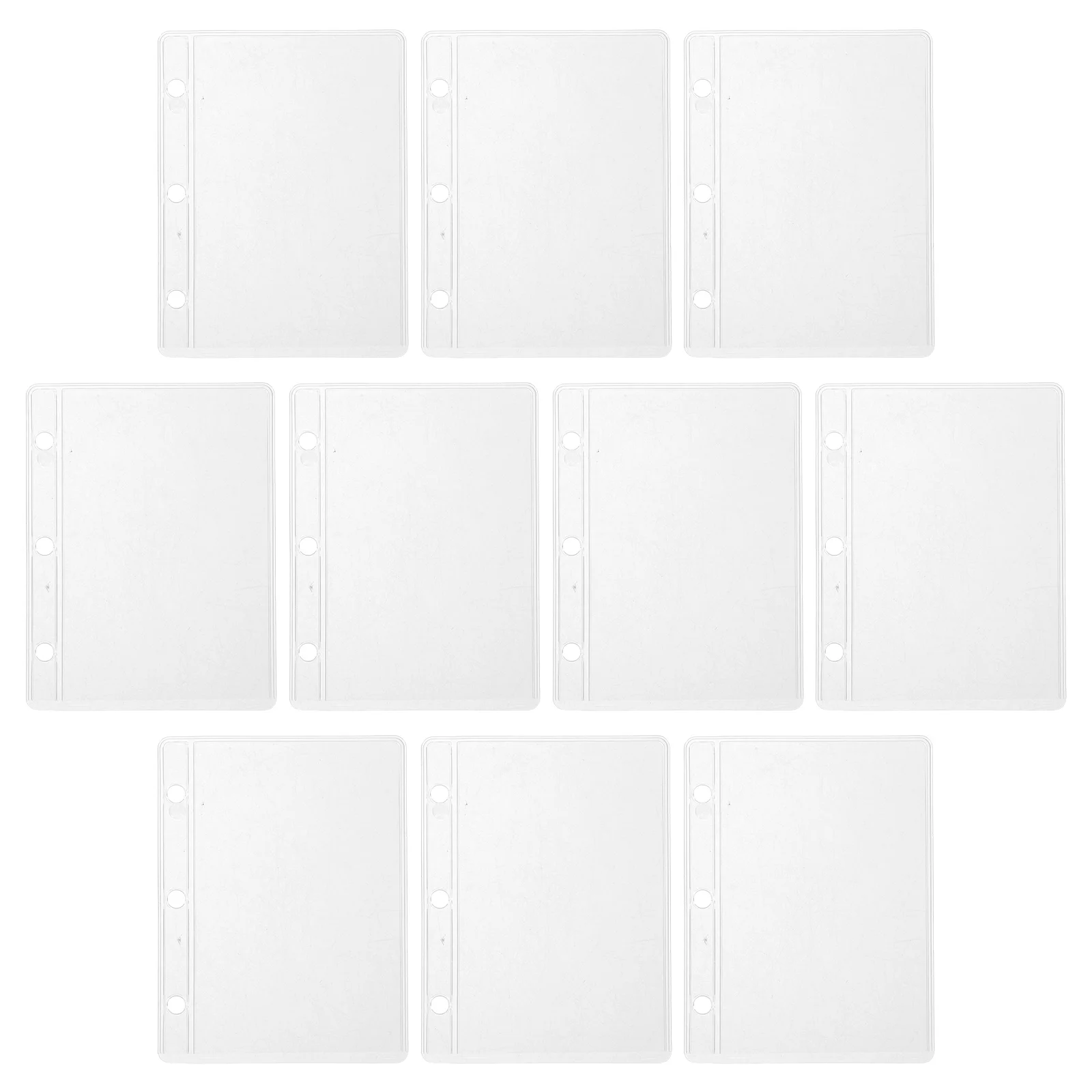 느슨한 잎사귀 책 미니 바인더 포켓, 현금 예산용 봉투 가방 봉투, PVC, 10 개