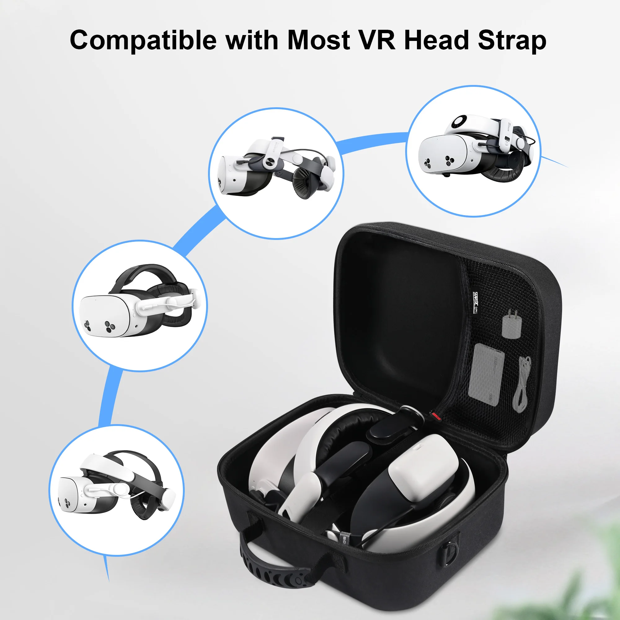 메타 퀘스트 3/퀘스트 3S용 대형 휴대 케이스, BOBOVR S3 Pro/키위 디자인 배터리 헤드 스트랩 및 액세서리용 하드 여행 케이스