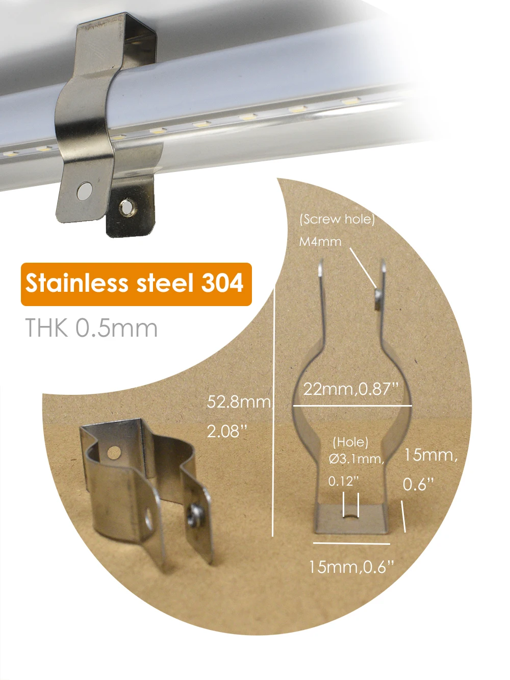 High Temperature Resistance T7 T8 T9 Stainless Steel 304 Clip Holder for  Heat Tubular Bulb Outdoor Screw Locked Mounting Plate - AliExpress