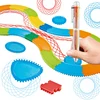 Geometry Spirograph Drawing Stencils Set Painting Template Art Crafts Creative Kids Educational Toy Variety of Flowers Ruler 2