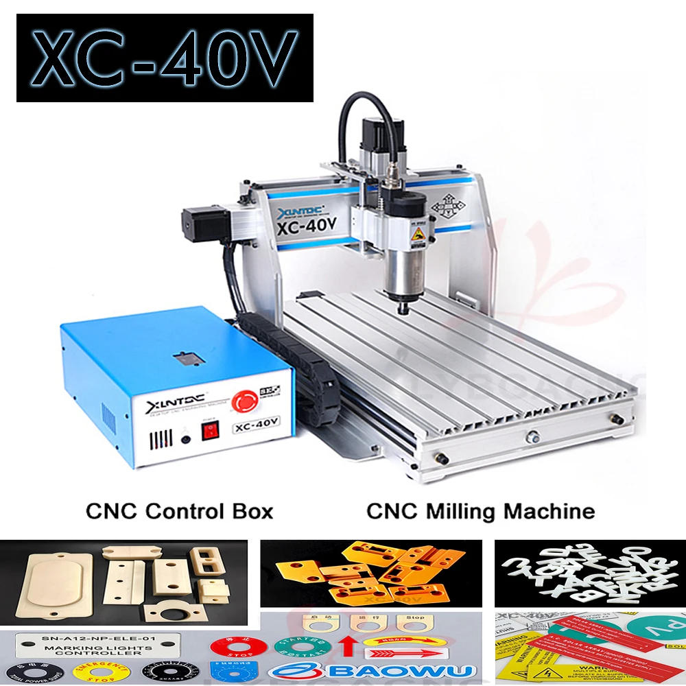 

ЧПУ Гравировальный фрезерный и сверлильный станок 800 Вт LYBGACNC XC-40V 3 оси резьба по металлу и дереву ЧПУ маршрутизатор с USB-портом Высокая мощность