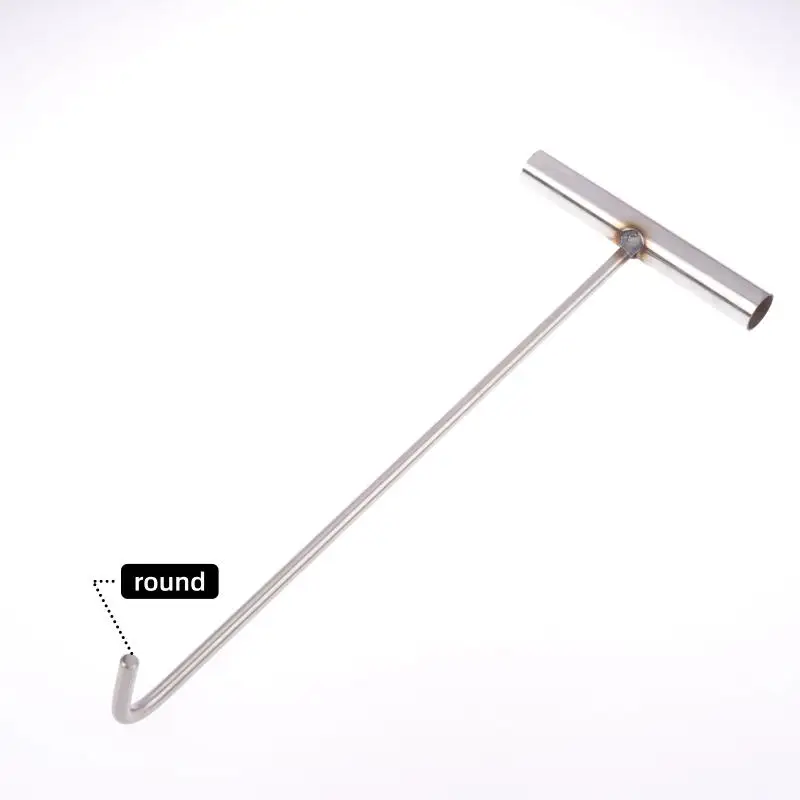 Gancho De Acero Inoxidable Para Levantar Tapas De Alcantarilla - Portátil, Mango En T, 30 Cm De Largo