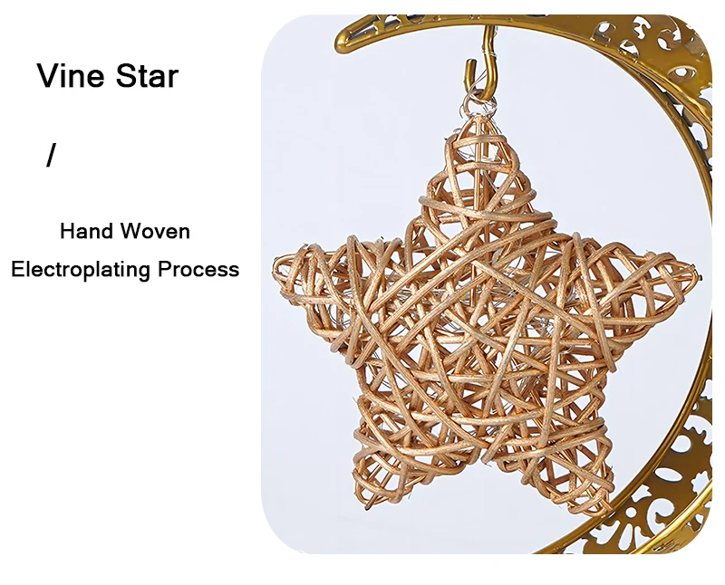 Description Picture 5 of itemRamadan Night Light LED Moon Lamp Decoration Dedroom Metal Star Table Lamp Children Thanksgiving Christmas Halloween Gifts