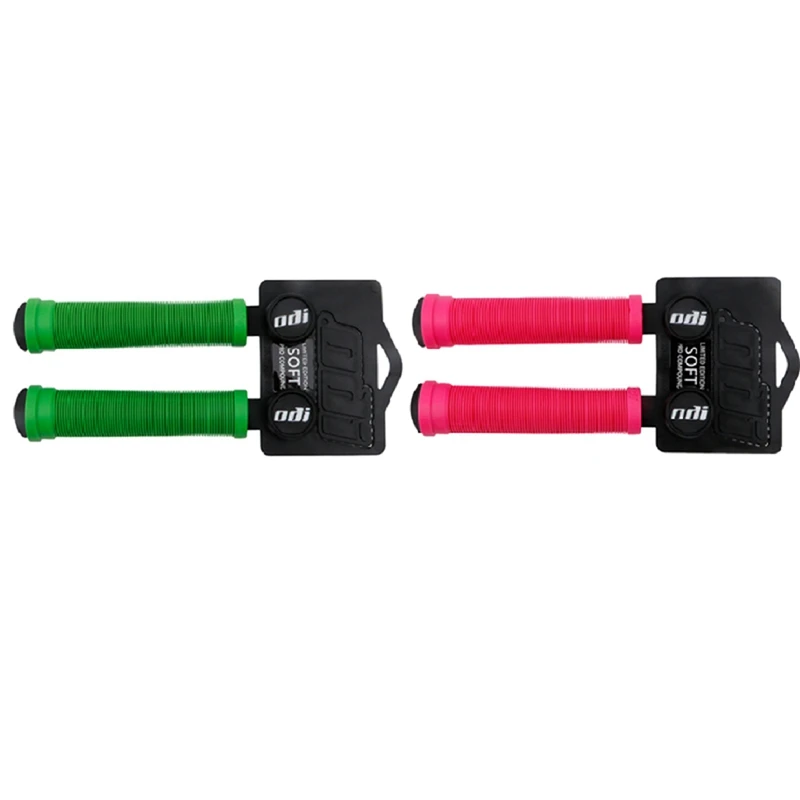 ODI 2PCS MTB Handlebar Grips Silicone Shockproof Grip Cover BMX Balance Bicycle XC/AM Folding Bike Accessories Green &amp Pink |