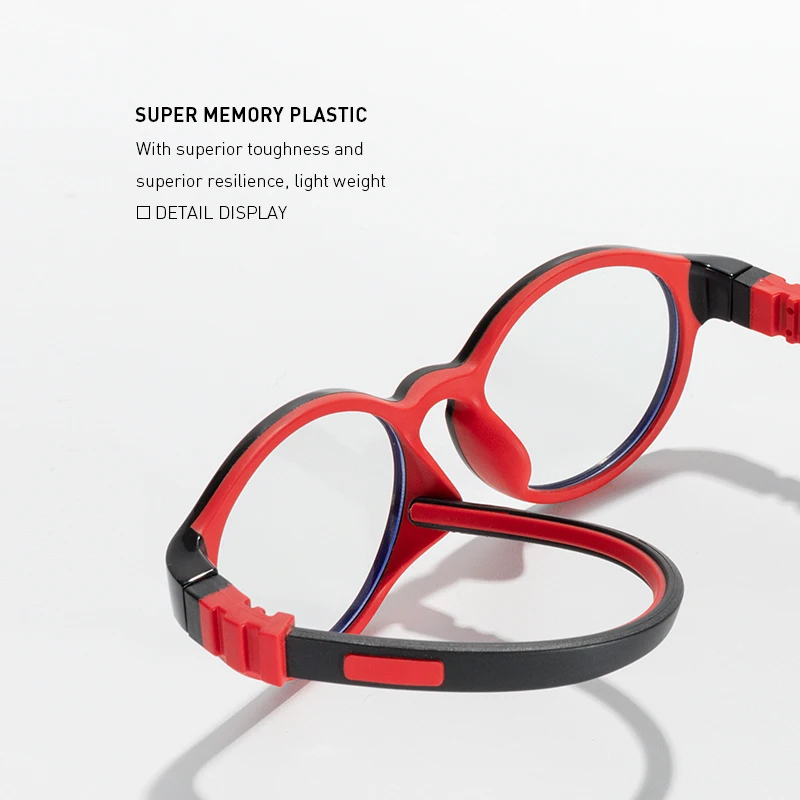 Kids Glasses Optical Spectacle Frames MERRYS DESIGN Kids Round Silicone Flexible Glasses Frame For Boy Girl Ultralight Optical Eyeglasses With Sports Strap S7013