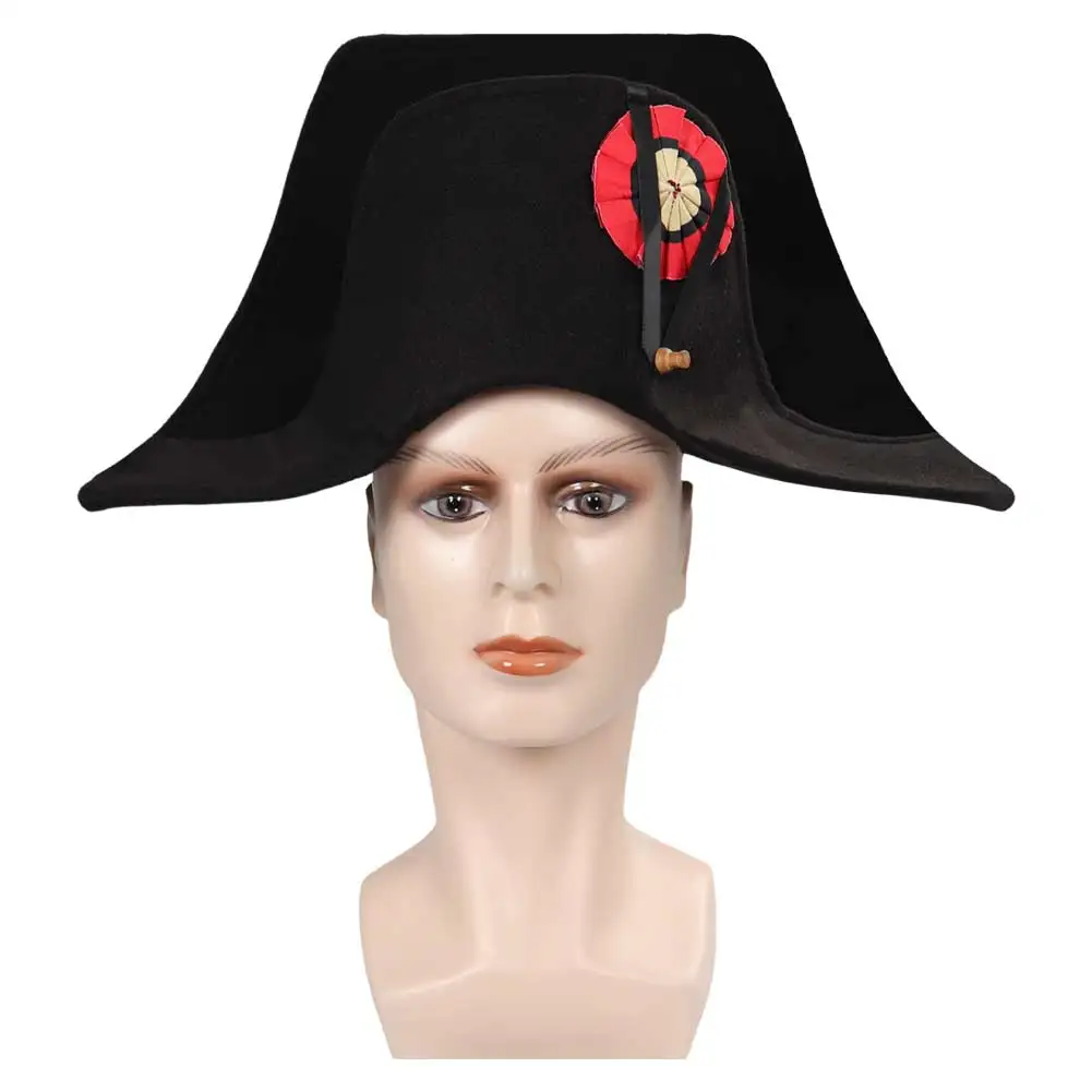 Napoleon Hats Cosplay Admiral Bicorn Hat French Captains Cap Halloween Carnival Costume Accessories Prop Gifts For Adult Men