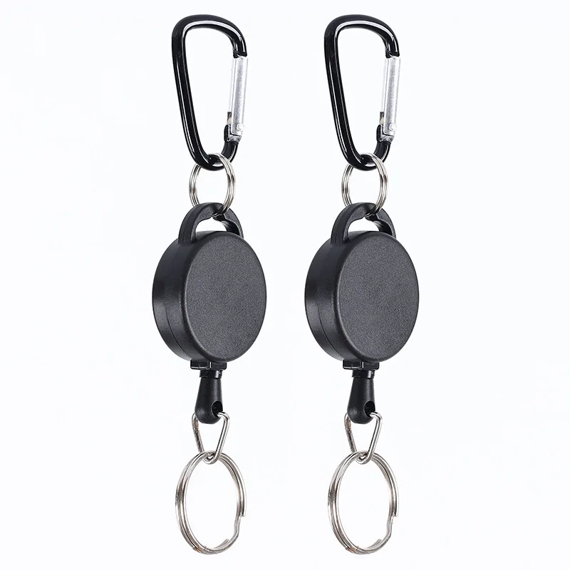 

Retractable Metal Wire Keychain Pull Badge Reel ID Lanyard Name Tag Card Badge Holder Reels Recoil Chain Clips Outdoor Key Ring
