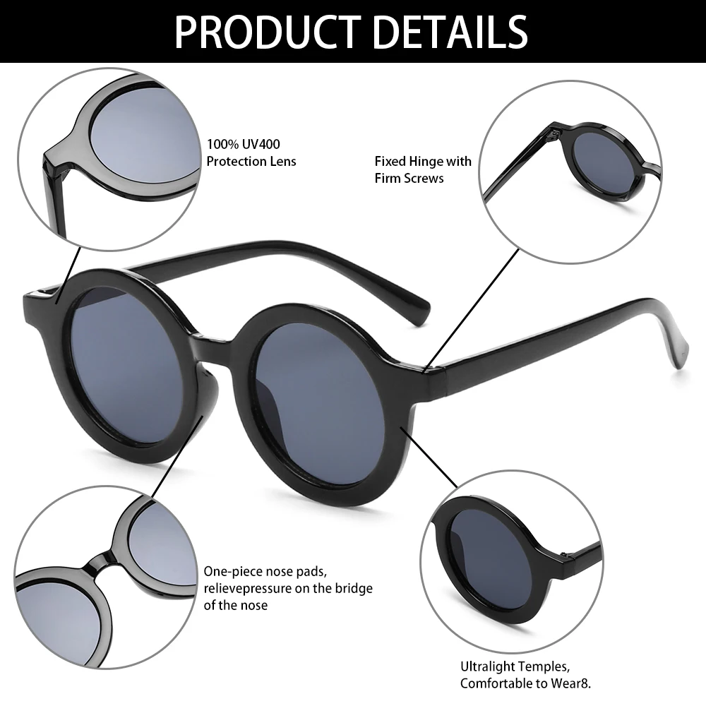Kinder süße Candy Farbe Sonnenbrille Jungen Mädchen Retro Runde Rahmen Sonnenbrille UV 400 wilden britischen Stil Kinder Brillen_voghion.com