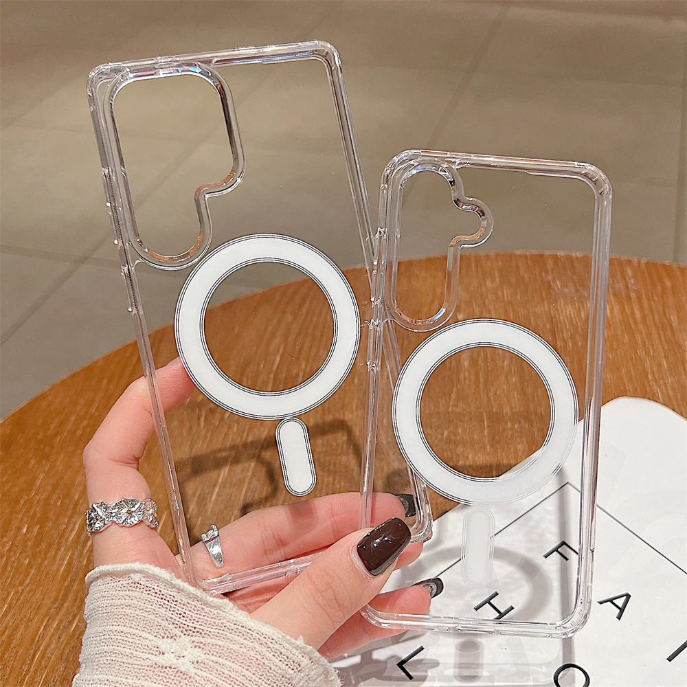 حافظة مغناطيسية شفافة لهاتف Magsafe لهاتف سامسونج...