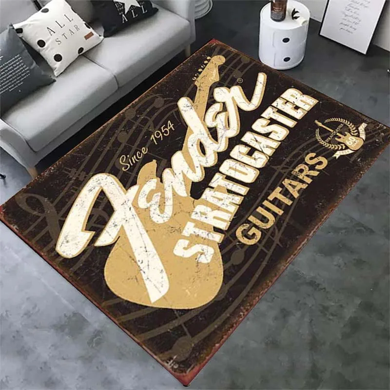 

Современный ковер для гостиной, напольный гитарный ковер с модным принтом, нескользящий ковер для ванной, балкона, дверной коврик, декор для гостиной и спальни