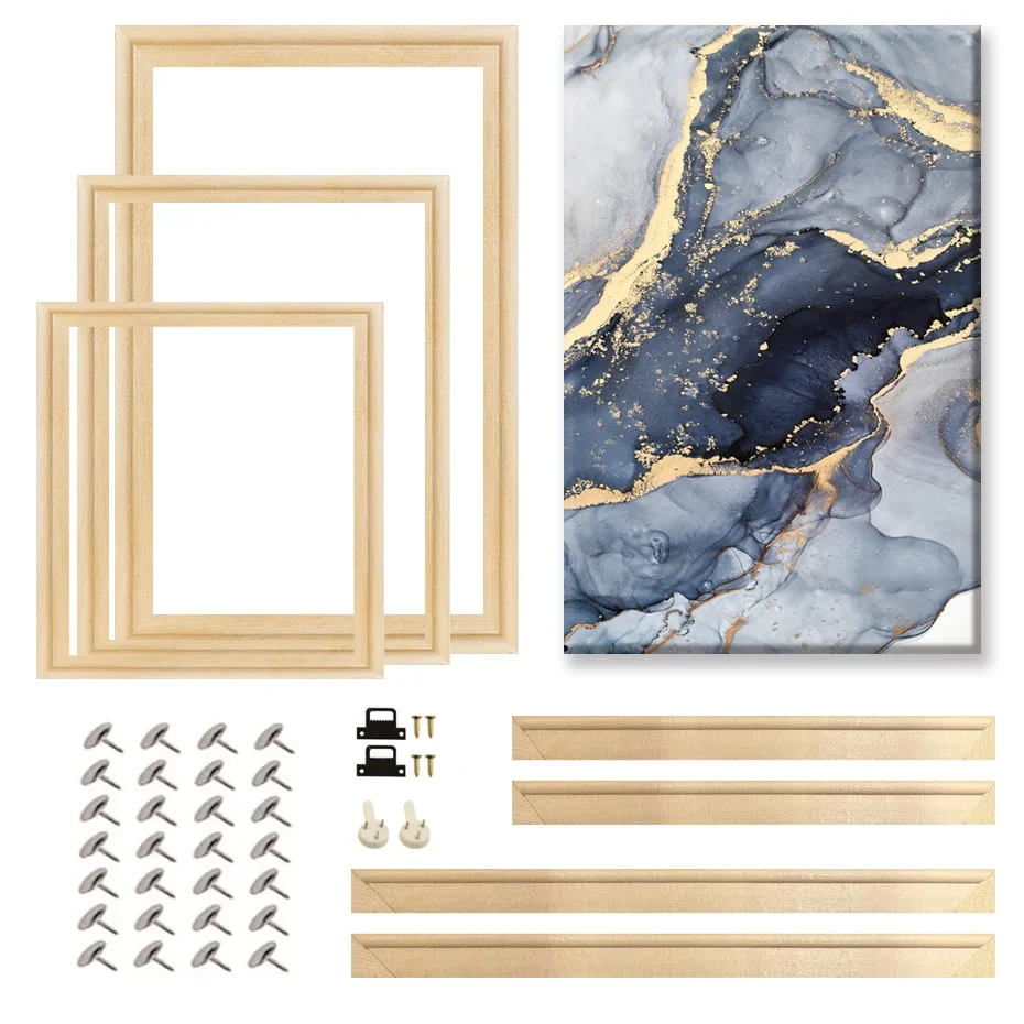 Wood Picture Frame Wooden DIY Large Picture Frames Canvas Painting Frame Stretcher Bars Diamond Oil Painting Poster Wall Art Living Room Home Decor