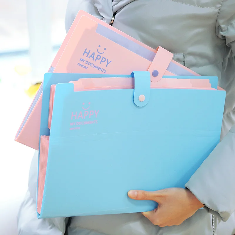 휴대용 오르간 가방 폴더 A4 대용량 학생 시험지 보관 가방, 13 층 지폐 파일 분류 보관 가방