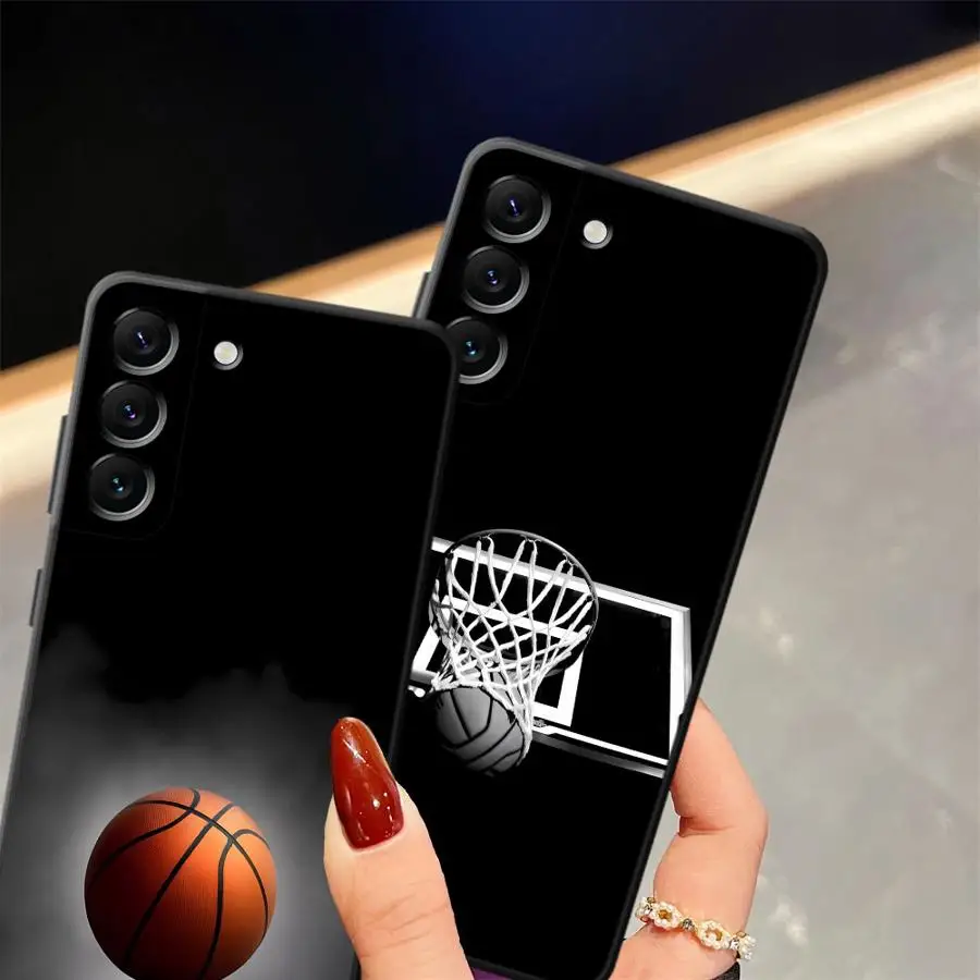 Sleek Black Basketball Design Soft Phone Cover Case