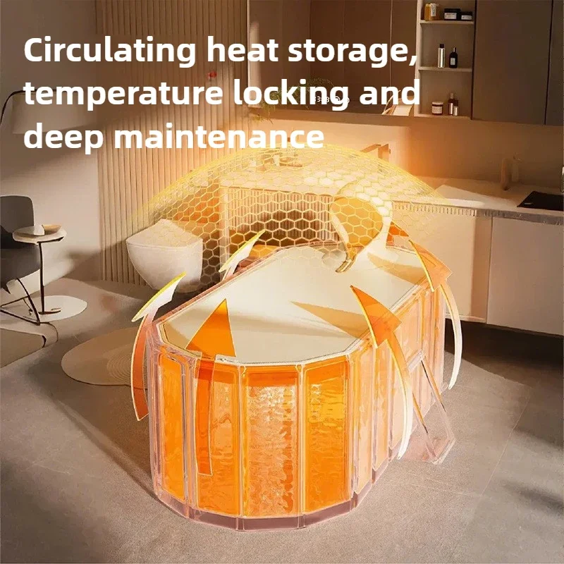 Bath Bucket Folding Bathtub Portable Adult Full Body Bath Constant Temperature Free Installation 1.2m Bathtub Household 2