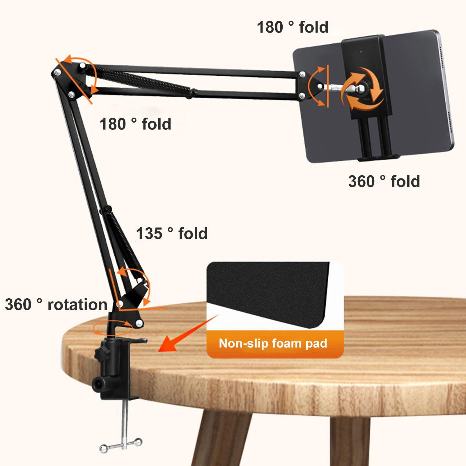 Clip Design Home Bed Desktop Long Arm Lazy Stand 360 Degree