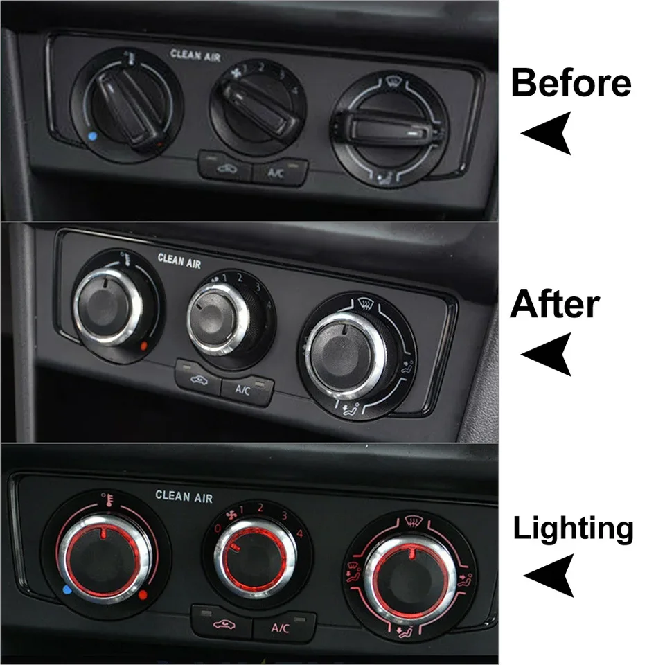 Copertura pomello A/C posteriore per Volkswagen Sharan manopola aria condizionata riscaldatore AC manopola climatizzatore ABS + pulsanti interruttore pannello PC  34