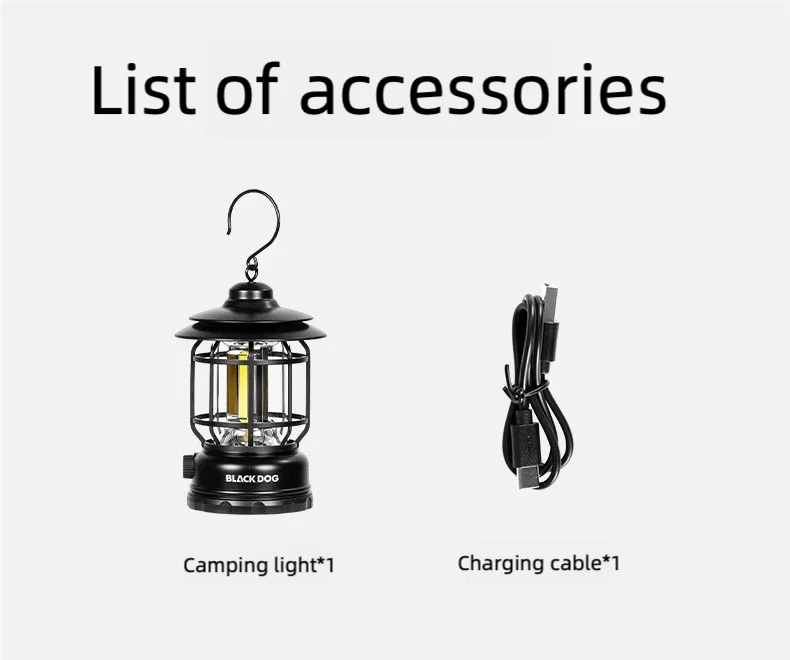 Blackdog Outdoor Vintage Camping Laterne wiederaufladbar langlebig tragbares Licht Camping Zelt Ambiente Licht – Detail 13