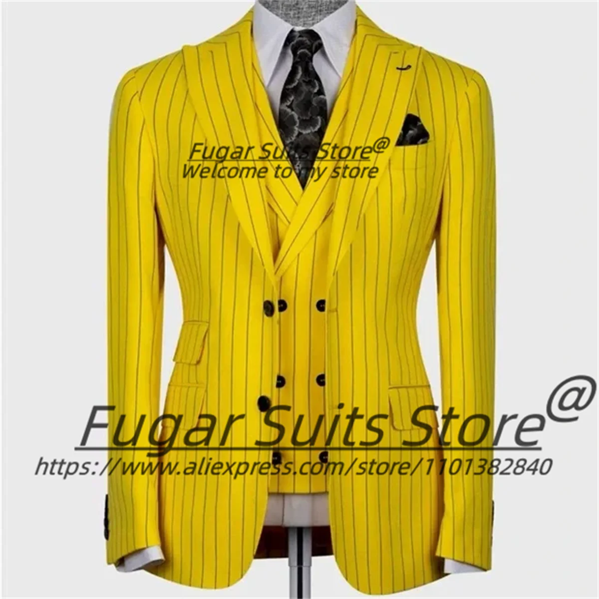Business Male Blazes Slim Fit Peak Lapel Groom Wedding Tuxedos Men Suits 3Pieces Sets