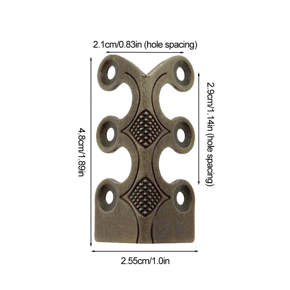 6pcs Vintage Base Board Corner Protectors Brass Skirting For Jewelry Wooden Box Antique Furniture Decorative Corner Guard