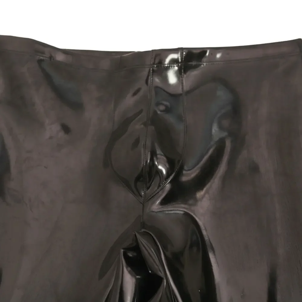 Sexy Men Waterproof PU Elastic Pencil Pants No-clean Double Side Slim Leg Trousers Latex Faux Leather Punk Shaping Pants Plus - Image 6
